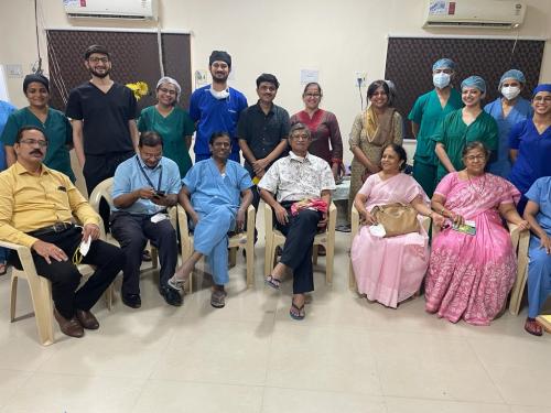Dr Kirtane with the team at IGGMC, Nagpur during one of his visits as mentor for cochlear implant surgeries (17th July 2021)